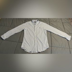 Ralph Lauren Men’s Slim Fit Checked Poplin Shirt (Size Large)